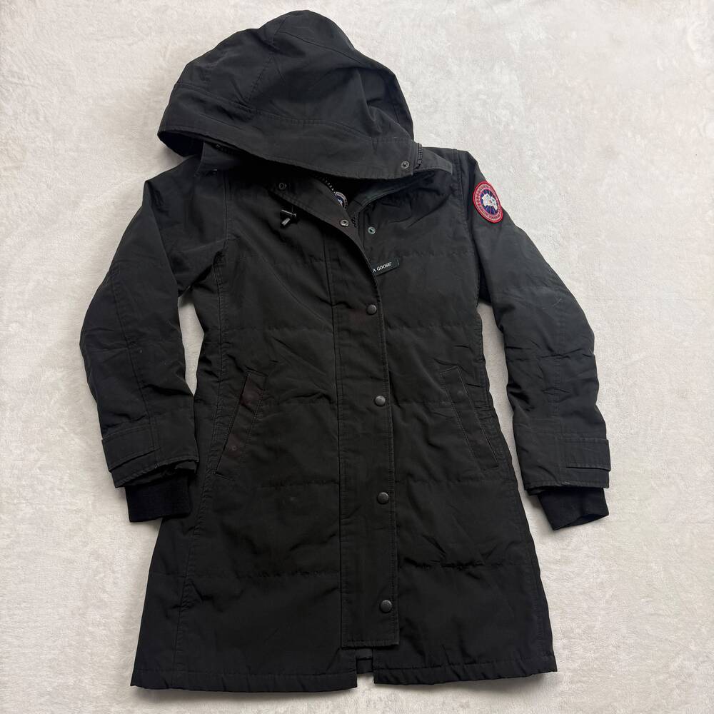 Canada Goose Shelburne Parka Women's Black Down Long Jacket Size XS Fusion Fit